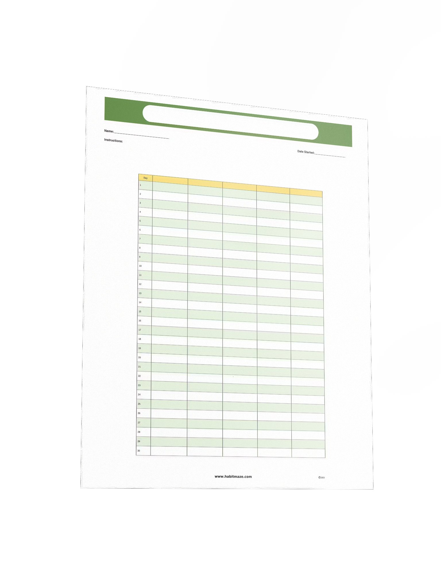 30 Day Blank Planner Chart (5 columns) product image (4)