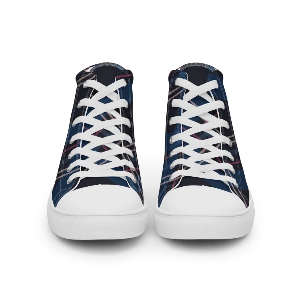 Navy Tartan Plaid Women's High Tops product image (1)