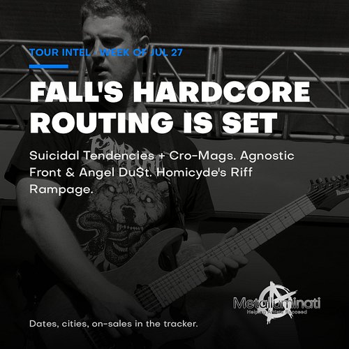 Fall's hardcore and crossover routing filled in this week. Three worth marking, from the bigger rooms down to clubs that hold...