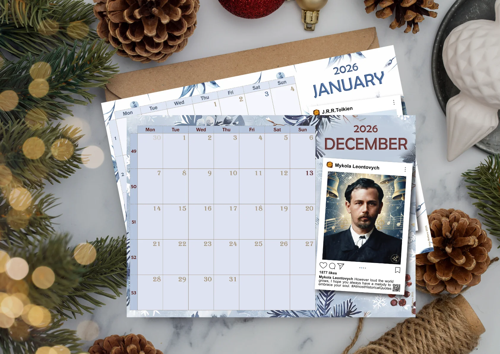 Monthly calendar 2026 (printable pdf) - Monday start product image (4)