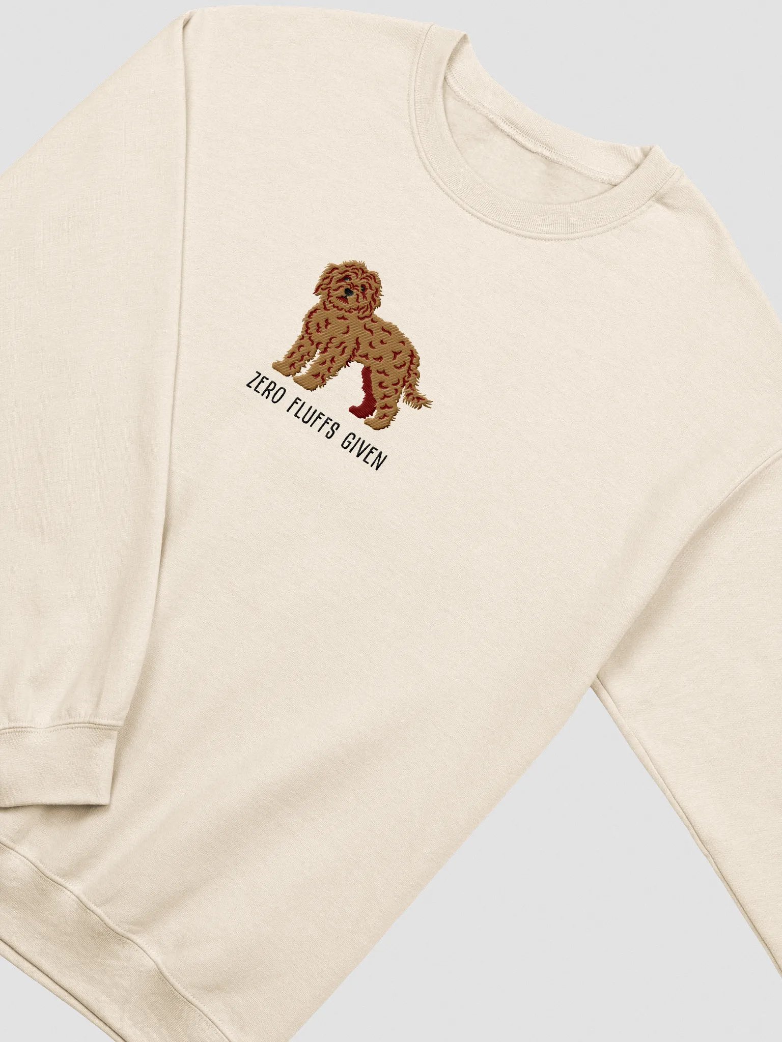 Zero Fluffs Given Sweatshirt (Embroidered) of a Cockapoo(Tan) product image (6)