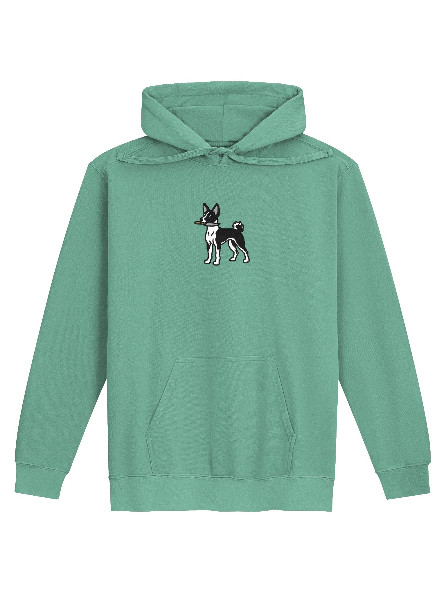 Funny Chibi-Style Basenji(Black & White) Embroidered Premium Hoodie product image (41)