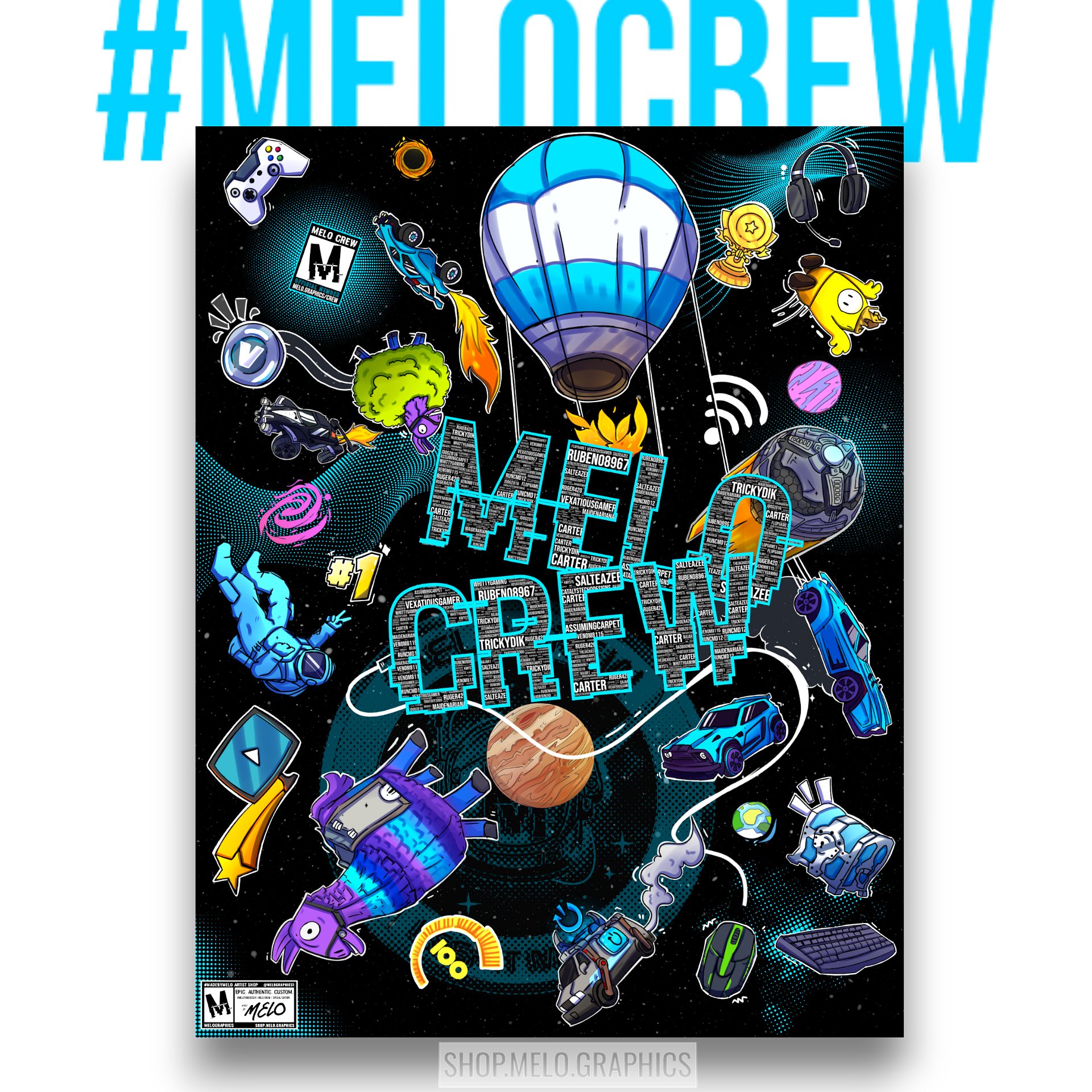 #MELOtober 2024 Personalized MELO CREW Chaos - Matte Poster | #MadeByMELO product image (2)
