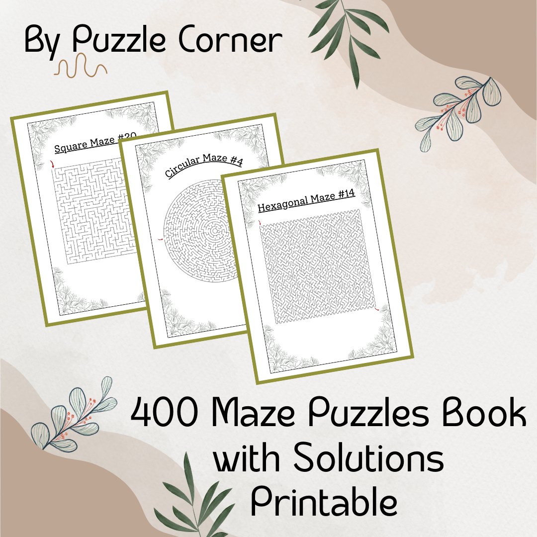 400 Maze Puzzles Printable (Digital Product) by Puzzle Corner product image (1)