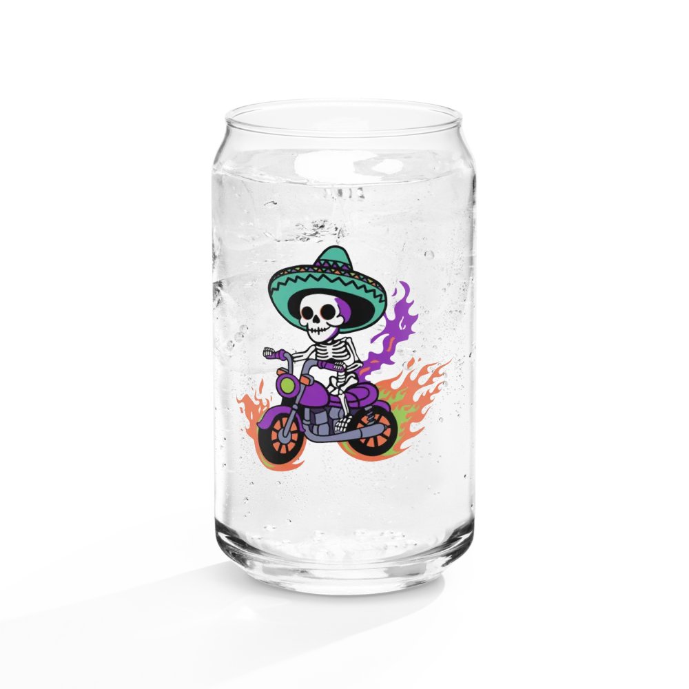 Bone to be Wild Colorful 16oz Can-Shaped Drinking Glass product image (12)