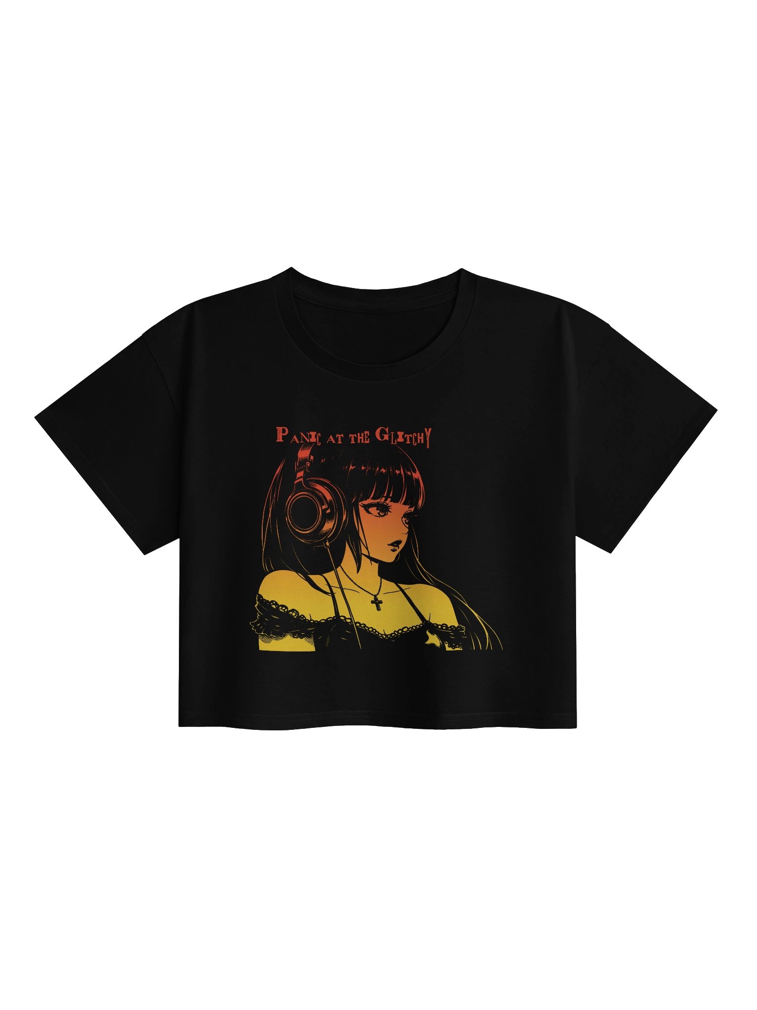 In Stereo Panic at the Glitchy Crop Tee product image (1)