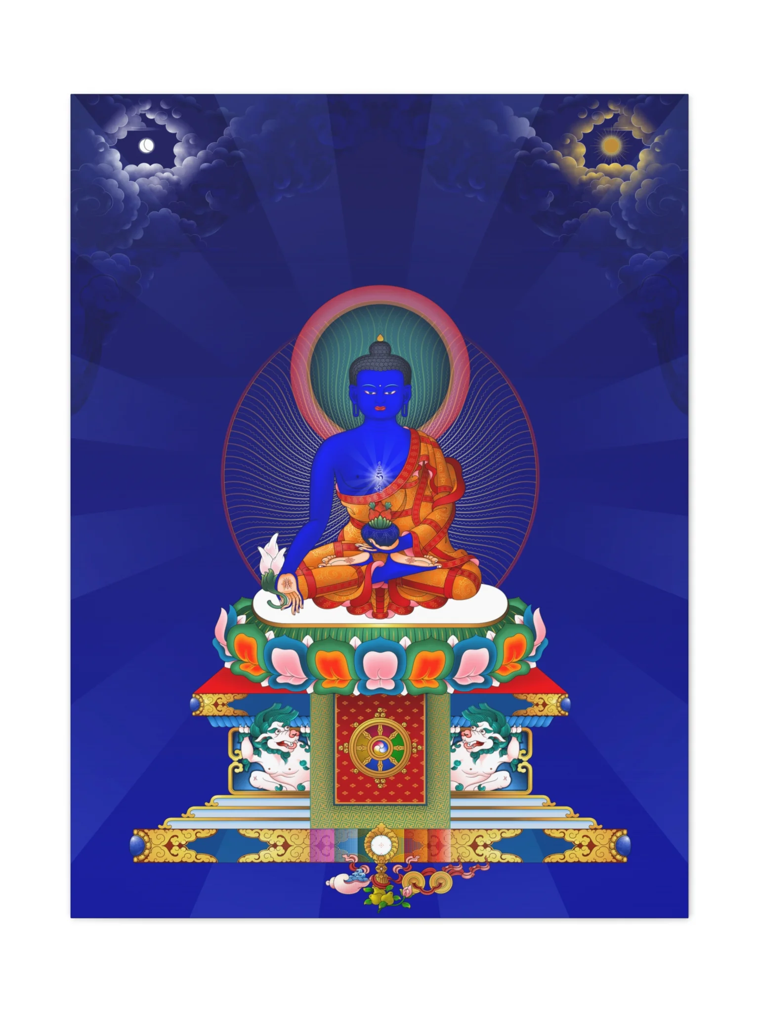 Medicine Buddha thangka canvas print product image (1)