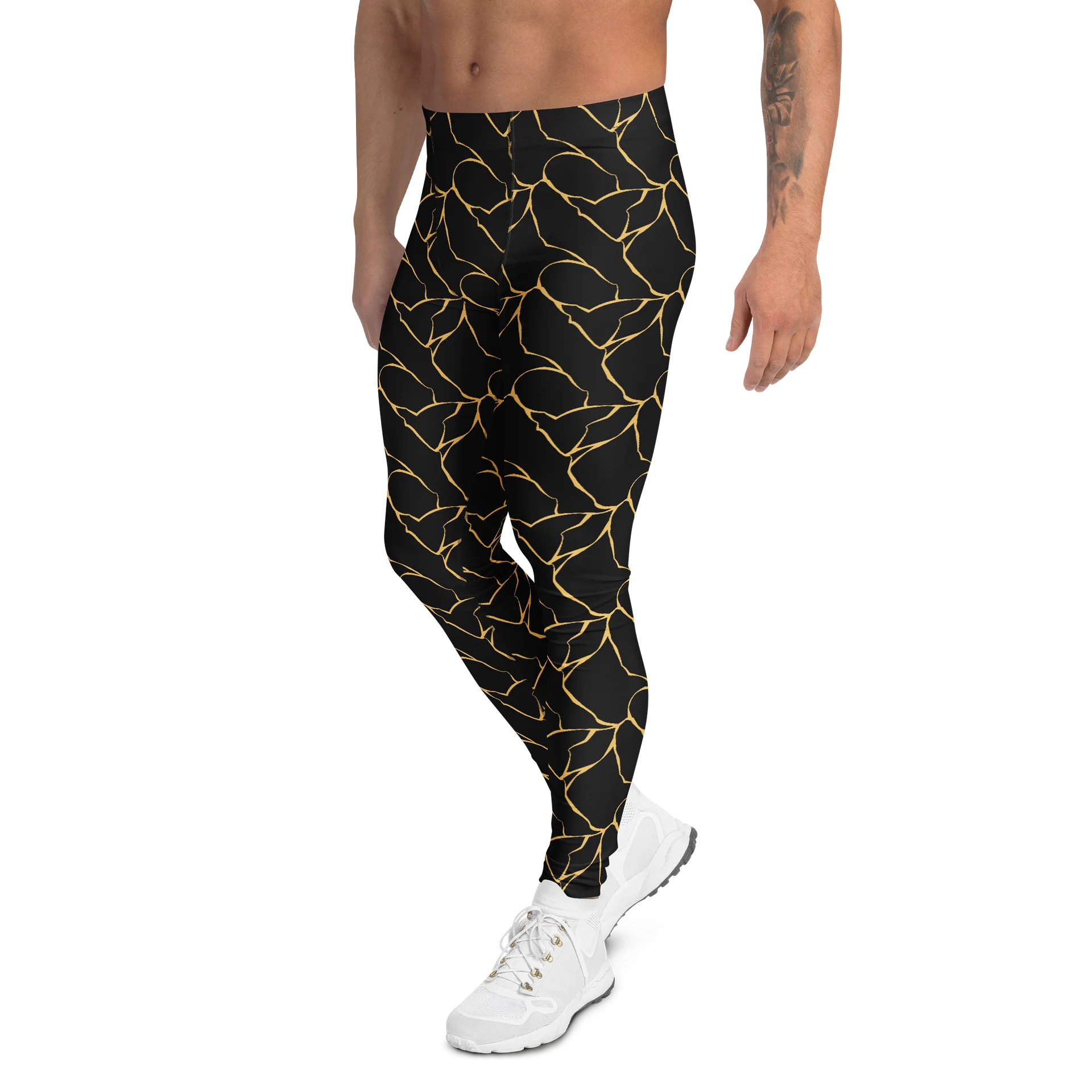 Broken Marble Luxury Stone Men’s Leggings product image (4)
