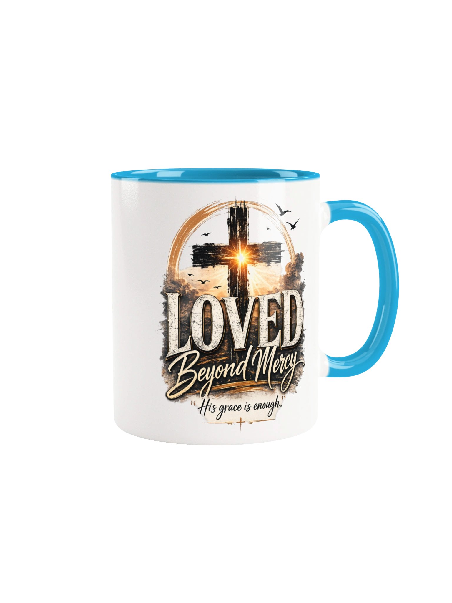 Loved Beyond Mercy Christian Coffee Mug – His Grace Is Enough | Inspirational Faith Gift | Kingdom Life Co. product image (3)