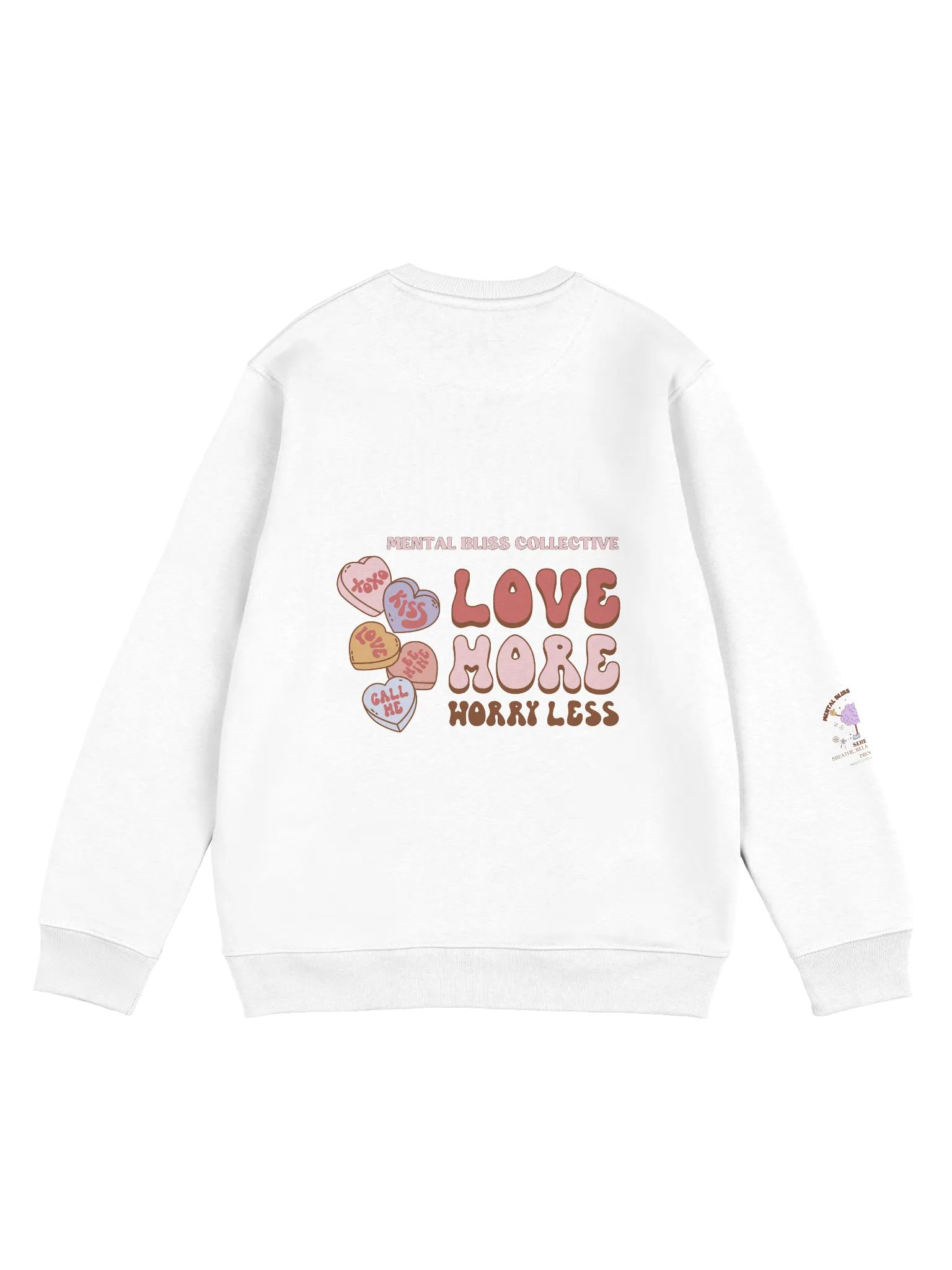 "Love More Worry Less" Unisex Eco Sweatshirt Hoodie – A Daily Reminder to Stay Positive product image (2)