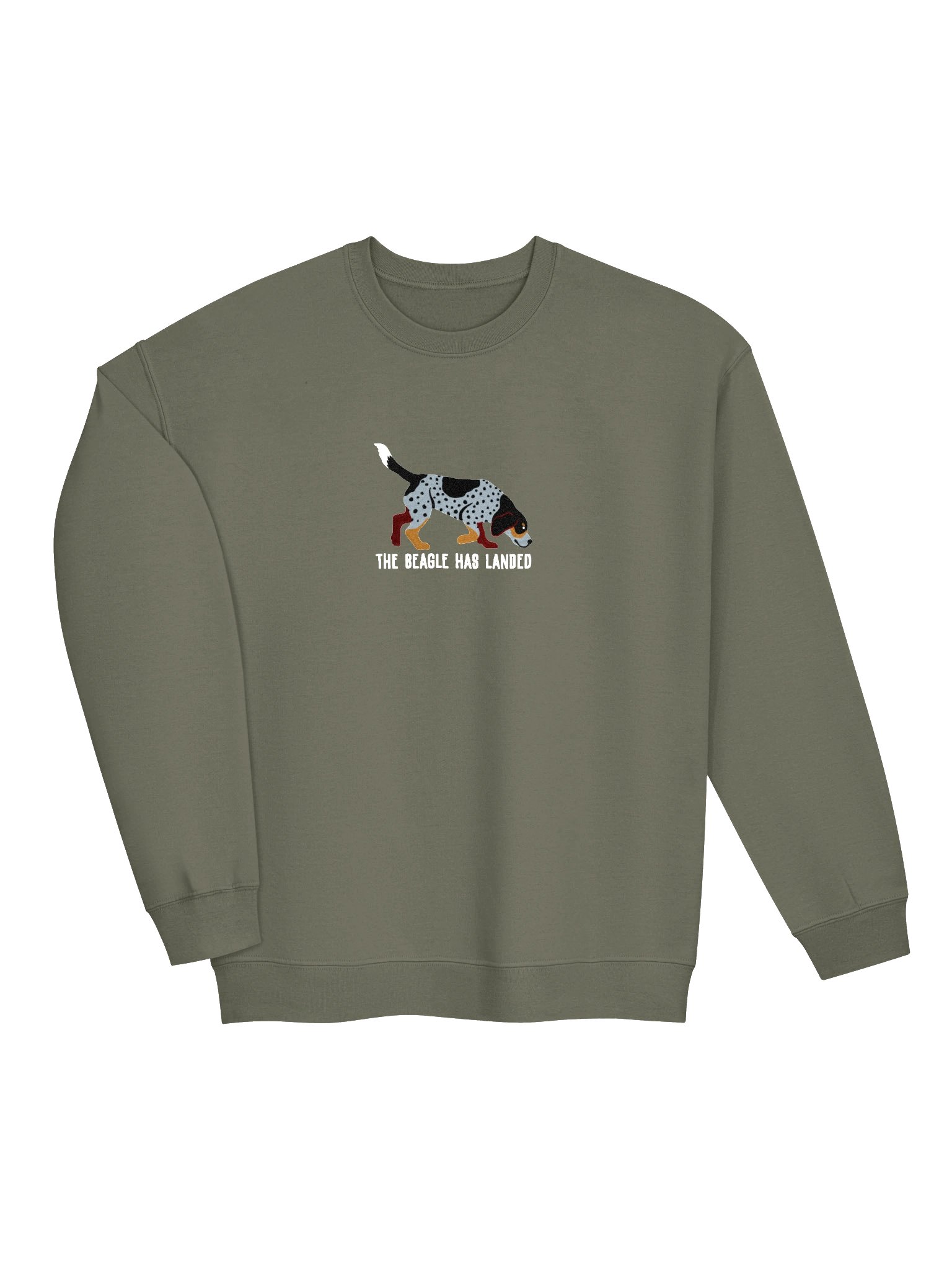 The Beagle Has Landed Sweatshirt (Embroidered) of a Beagle(Bluetick) product image (6)