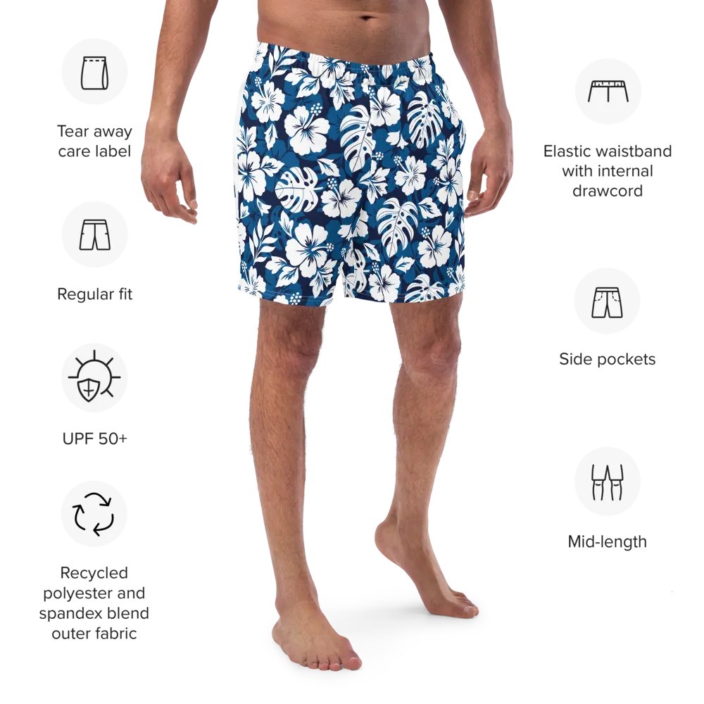 Hawaiian Tropical Hibiscus Flower Swimming Trunks product image (4)