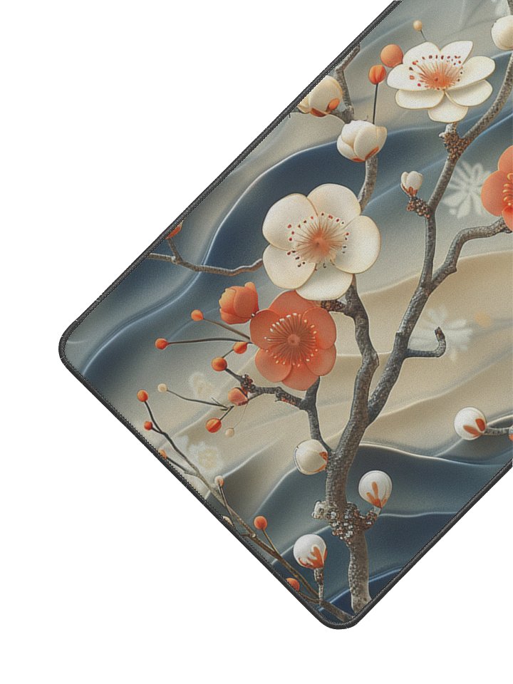 Traditional Japanese Floral Desk Mat - Plum Blossom Mouse Pad product image (2)