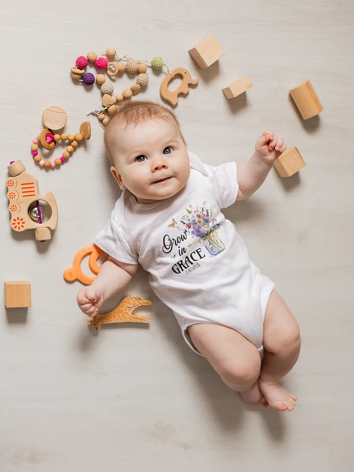Blossoming Grace: 'Grow in Grace' Baby Onesie product image (1)