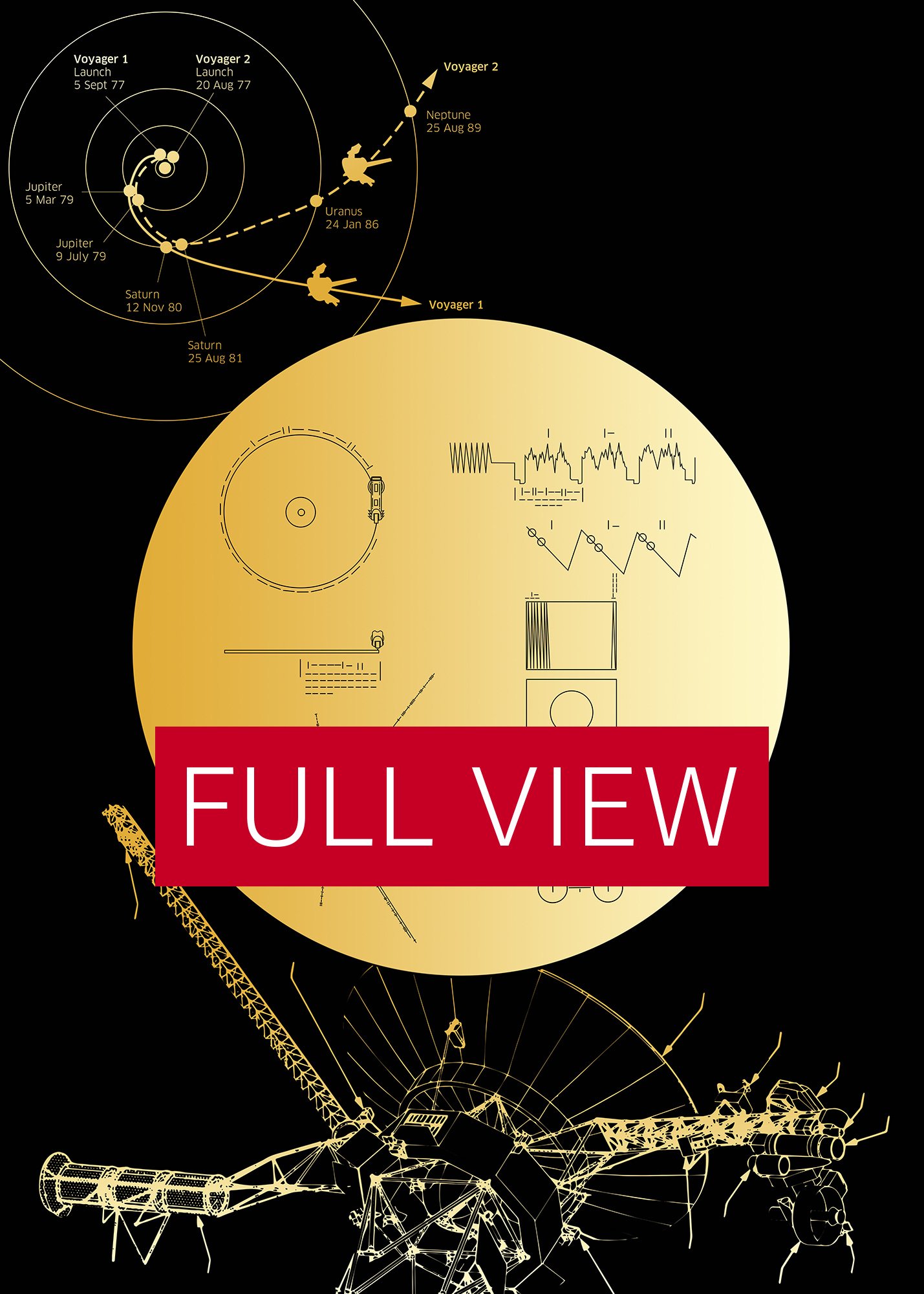 NASA Voyager 1 Golden Record — space poster, science print product image (6)