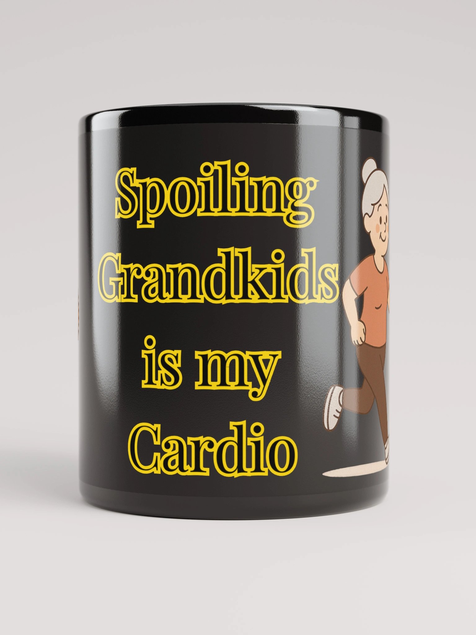 Spoiling Grandkids is my Cardio (Female) Glossy Black Mug product image (9)