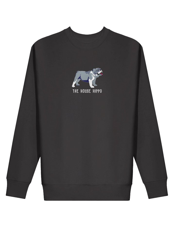 The House Hippo Sweatshirt (Embroidered) of an English Bulldog(Blue & White) product image (11)