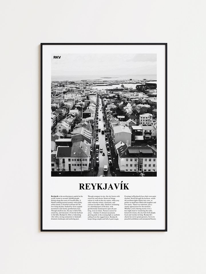 Reykjavik 02 Newspaper Poster | Framed product image (1)