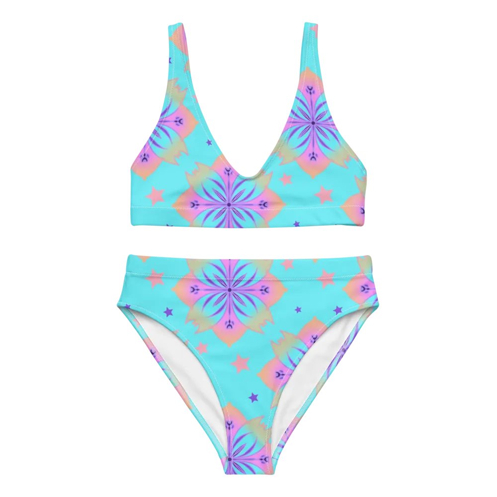 Pretty Pastel Bow Pattern High Waisted Bikini product image (9)