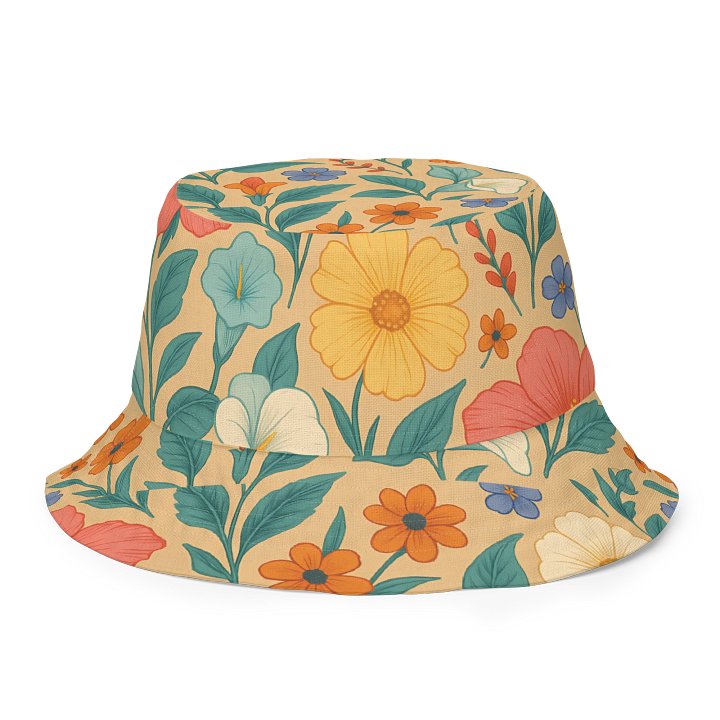 Spring Floral Reversible Bucket Hat – Vintage Wildflower Sun Hat for Outdoor Style product image (1)
