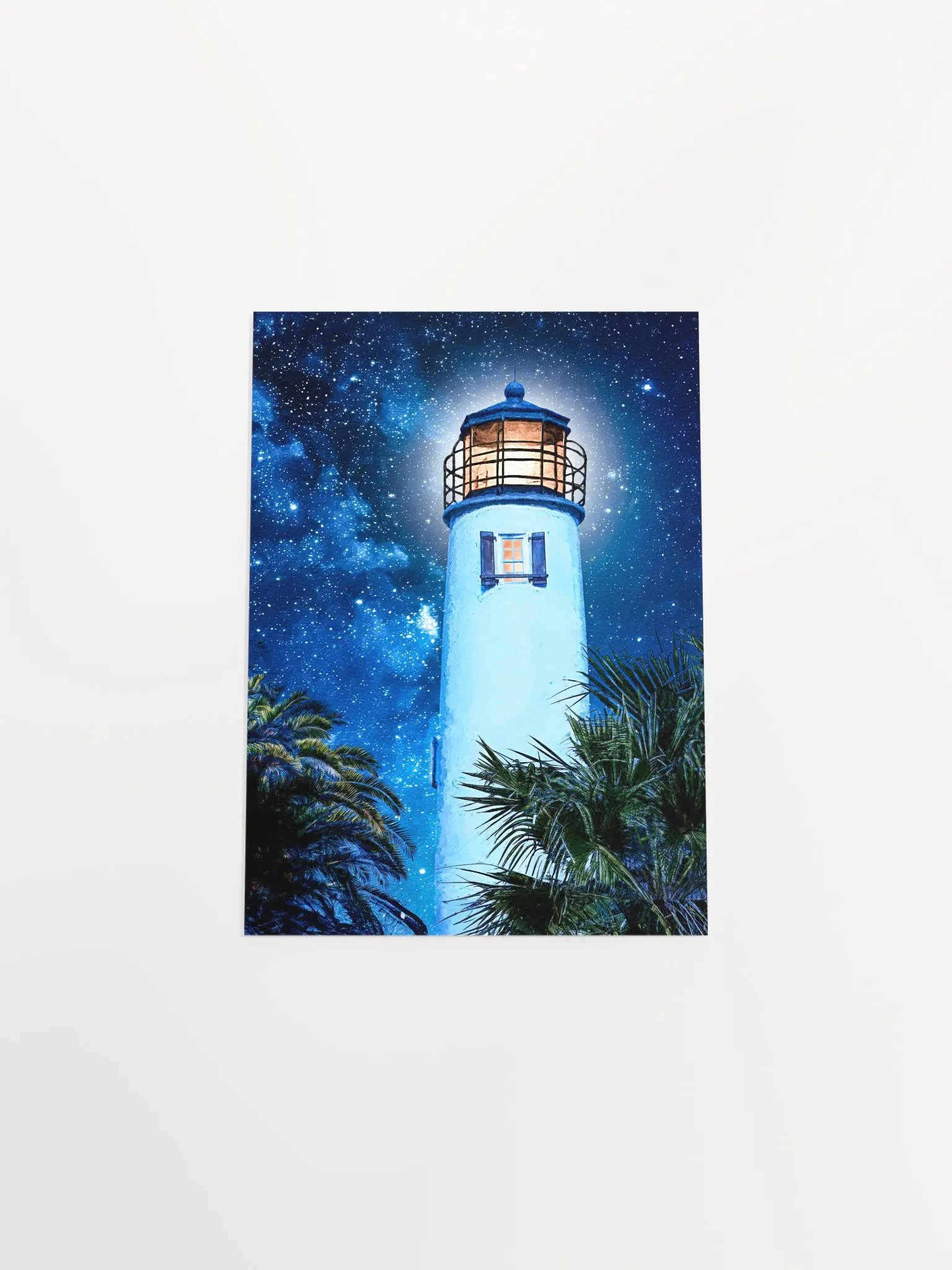 St. George Island Lighthouse by Night – Florida Studio Art Print product image (4)