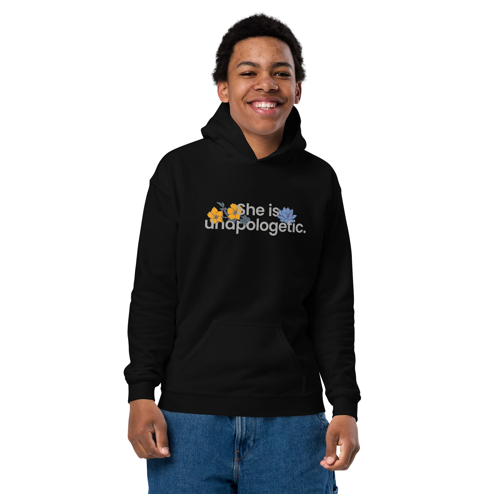She Is Unapologetic Dark Heavy Youth Hoodie product image (1)