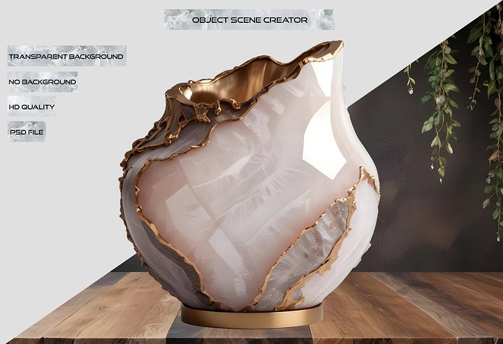 Lustrous Bloom – Crystal Elegance Vase PNG product image (2)