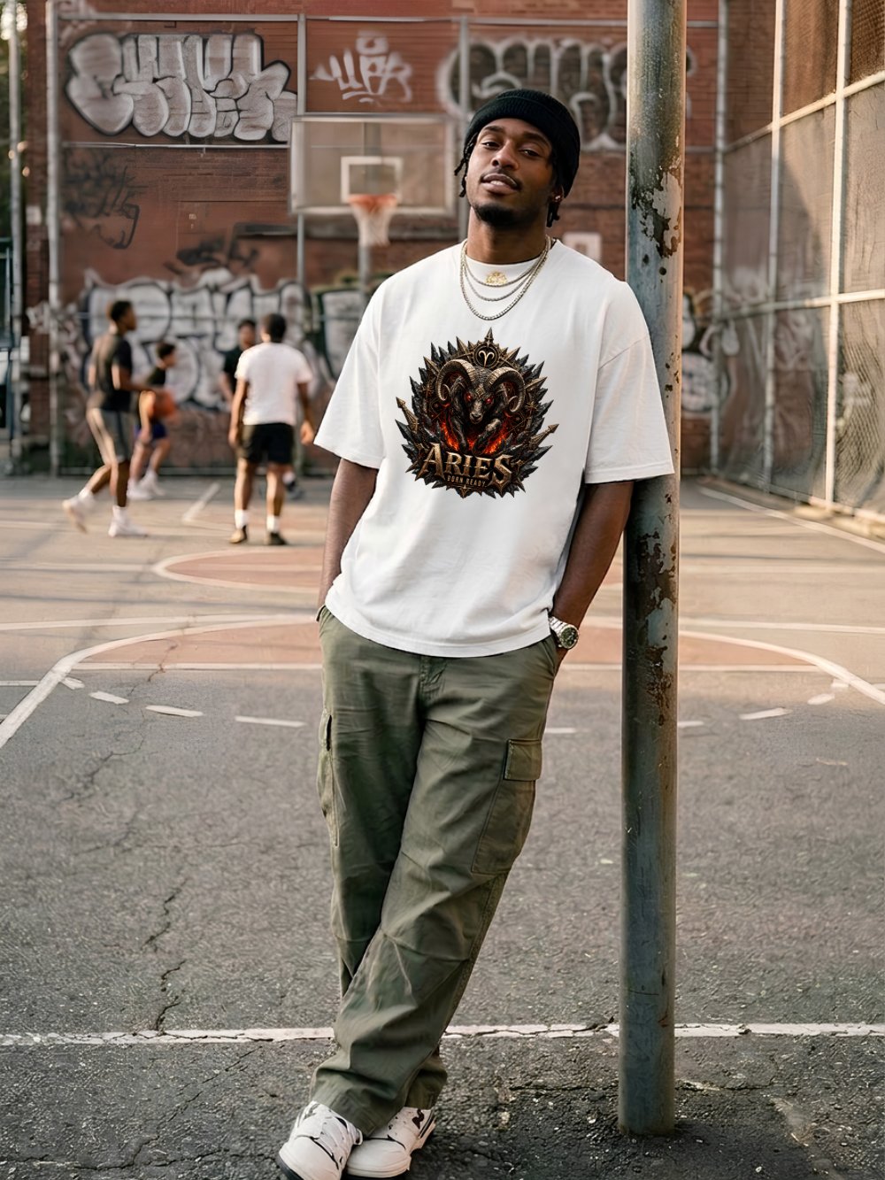 Aries Zodiac Gothic Streetwear Graphic Tee product image (3)