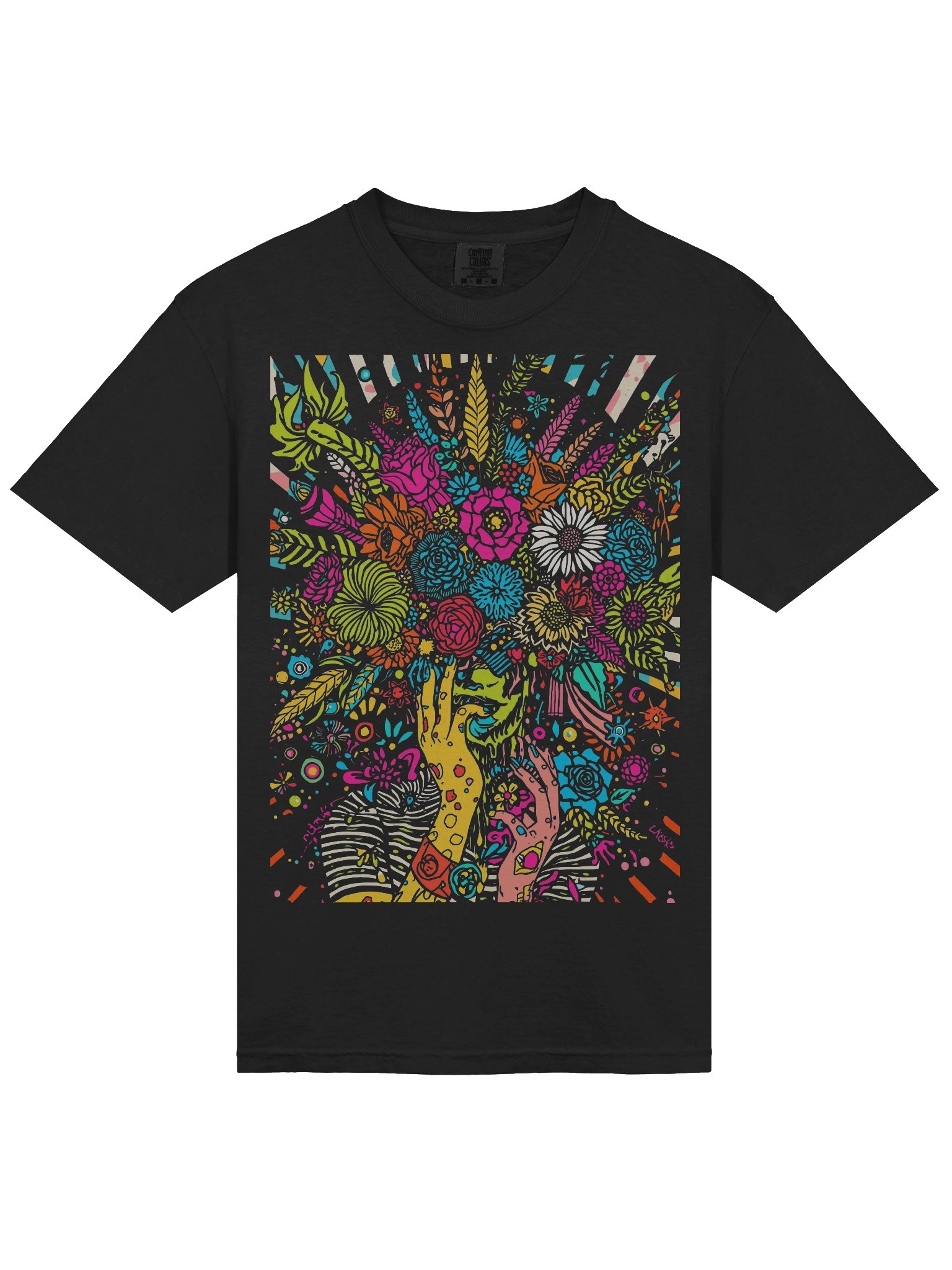 Neon Bouquet Hands Heavyweight Tee product image (3)