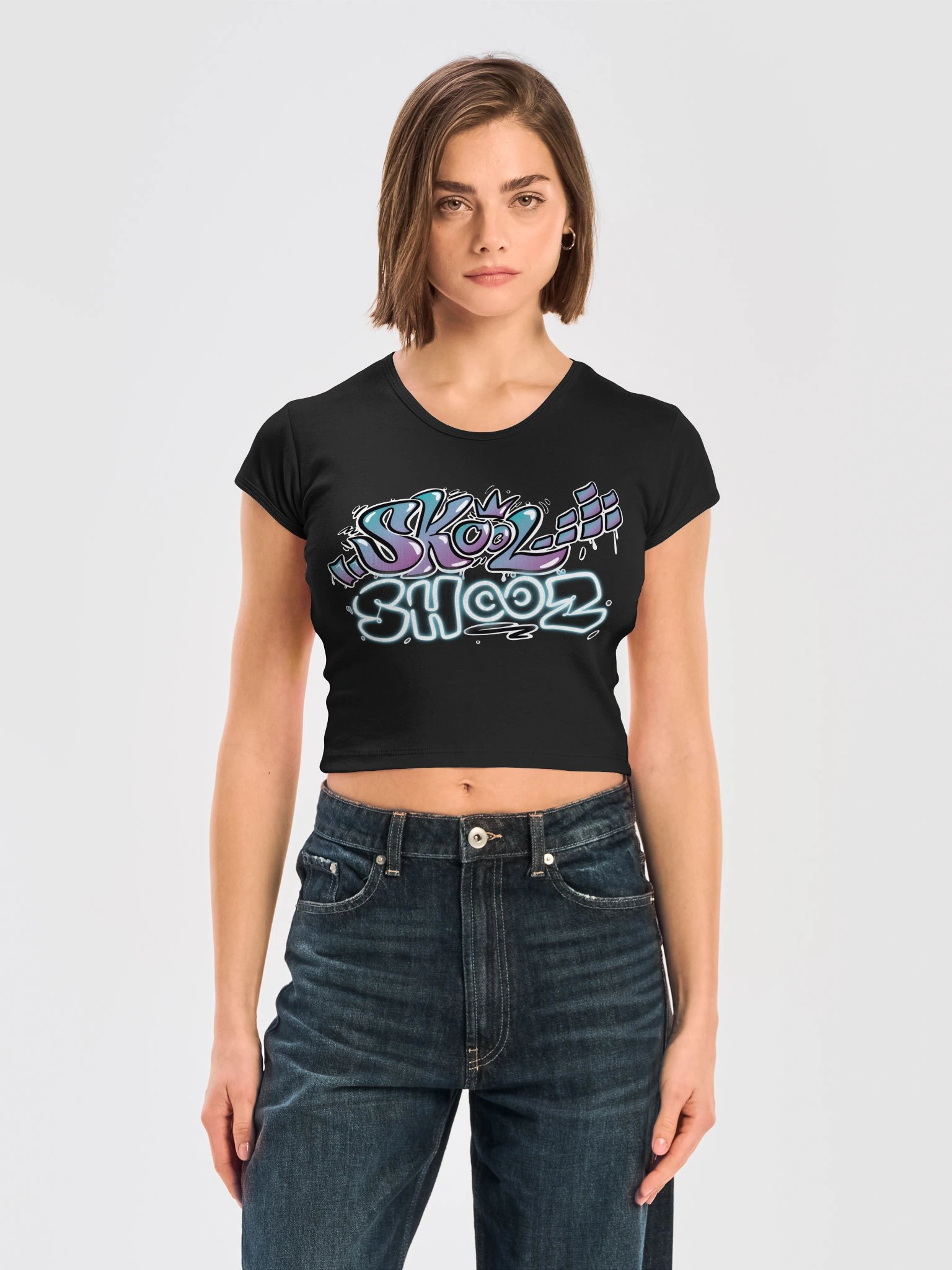 skoolshooz women's baby tee crop top product image (3)
