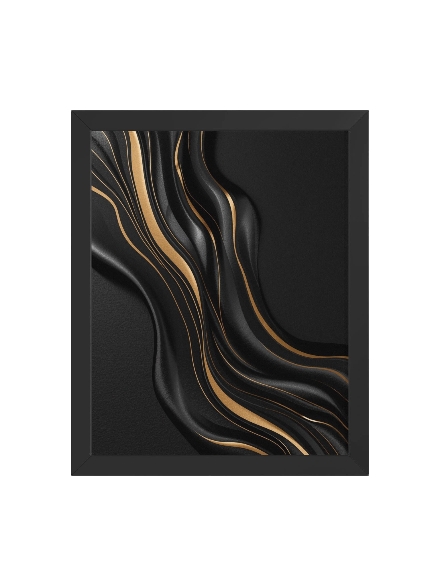 Midnight Gold Flow – Luxury Abstract Wall Art Print - 28×36 product image (1)