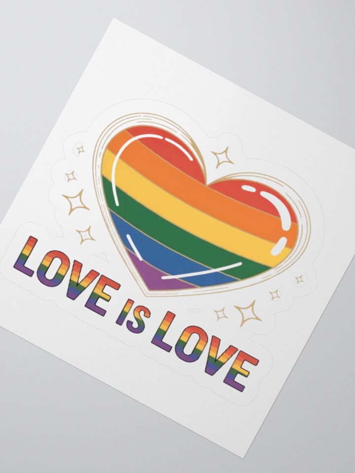 Exclusive 'Love is Love' Rainbow Heart Sticker – High-Quality Vinyl for Indoor Use product image (6)