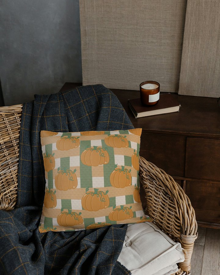 Pumpkin Plaid Pattern Pillow product image (1)