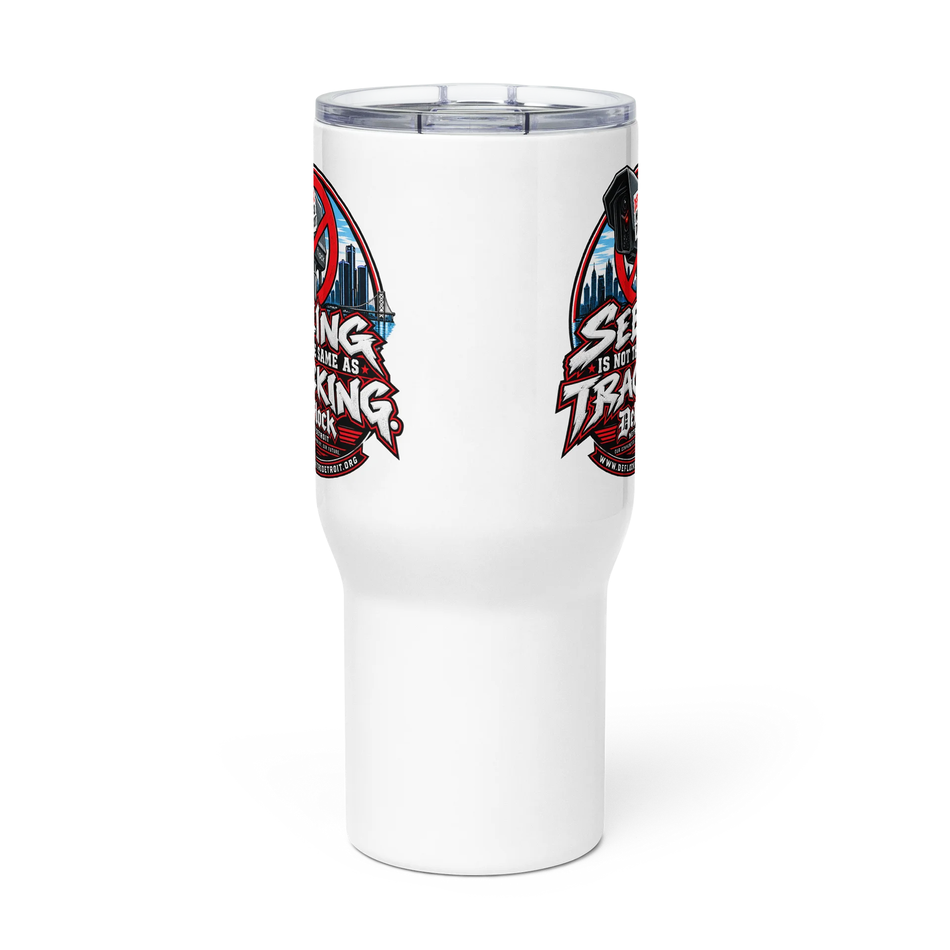 Seeing Is Not the Same as Tracking Travel Mug With Handle product image (3)
