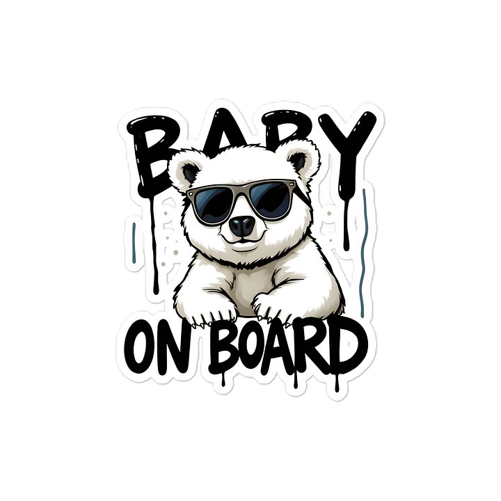Cool Polar Bear Urban Style Baby On Board Car Decal - 5x5 Premium Vinyl Sticker - Streetwear Inspire Polar Bear with Sunglasses Graphic for Cars and Jeeps product image (1)