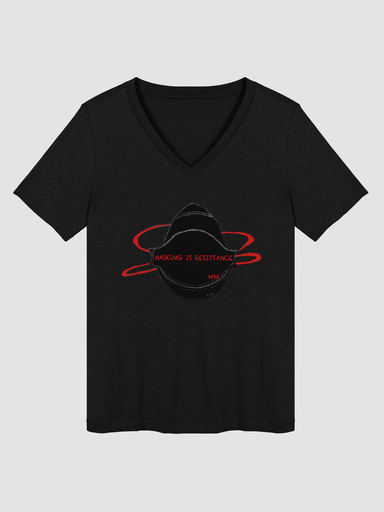 Masking Is Resistance Relaxed V-Neck Tee product image (1)