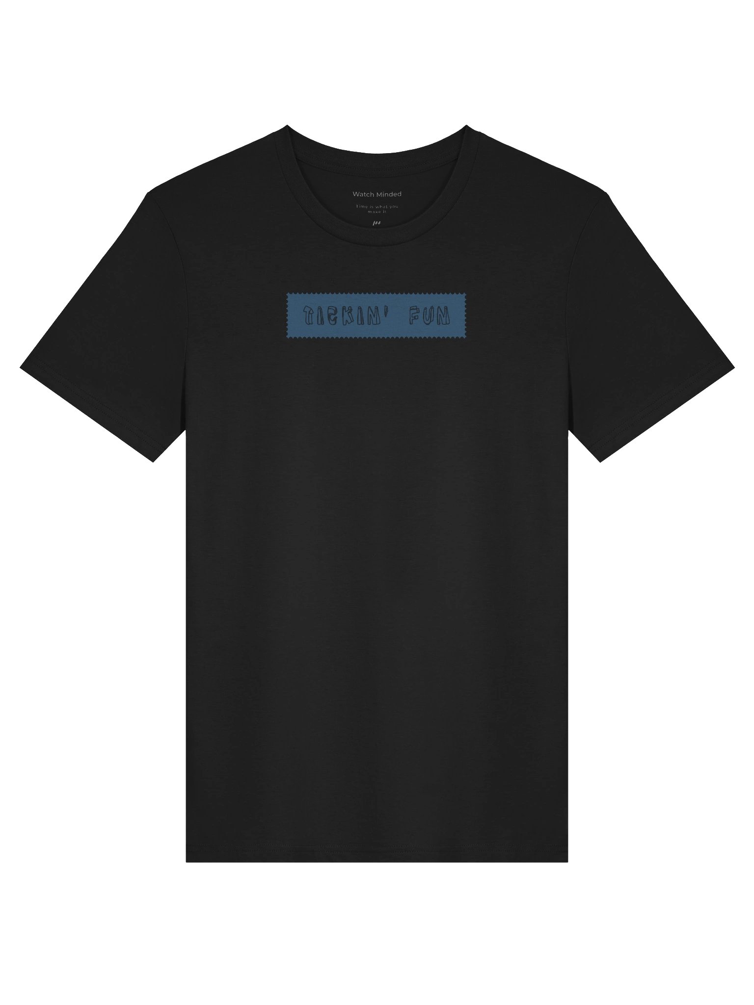 Standard Fit Light Cotton "Tickin' Fun Label" T-Shirt, Black product image (1)