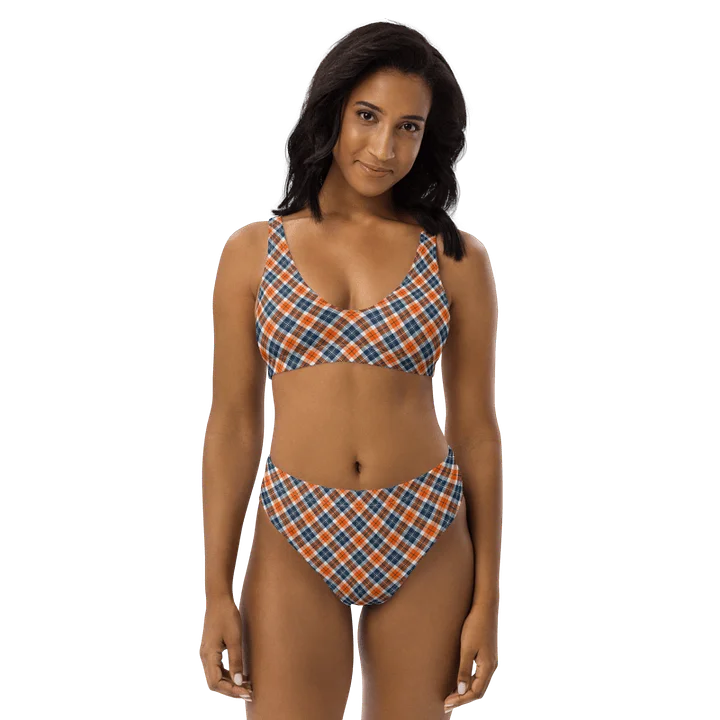 Orange and Blue Sporty Plaid Bikini product image (1)