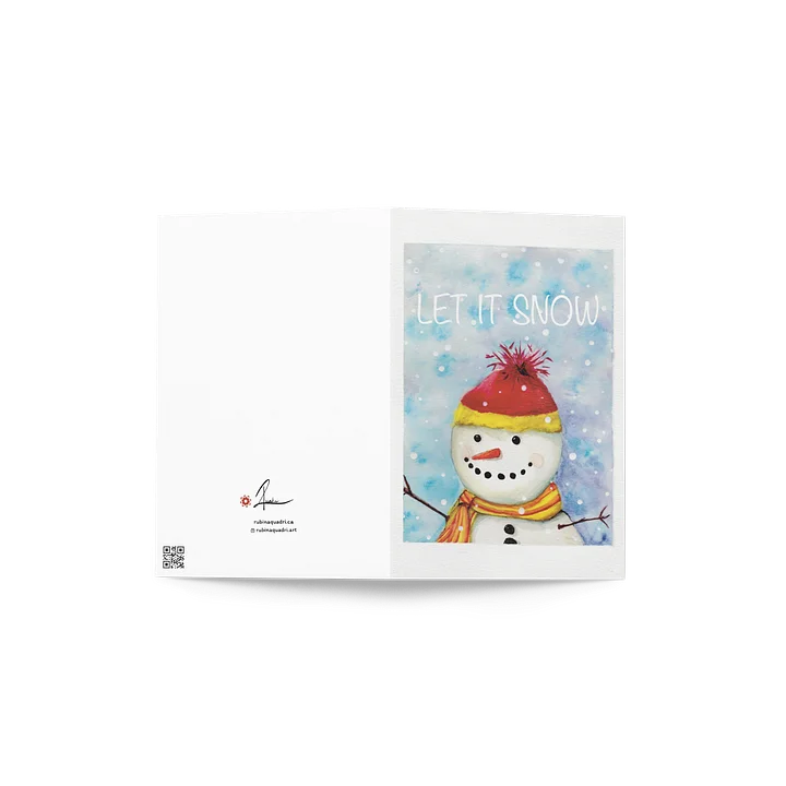 Let It Snow | Watercolor Snowman Holiday Card product image (2)
