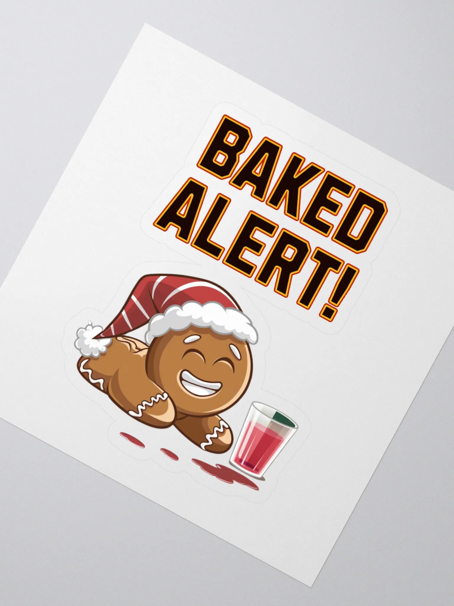 Baked Alert! - Funny Humorous Ginger Bread Man Sticker product image (2)