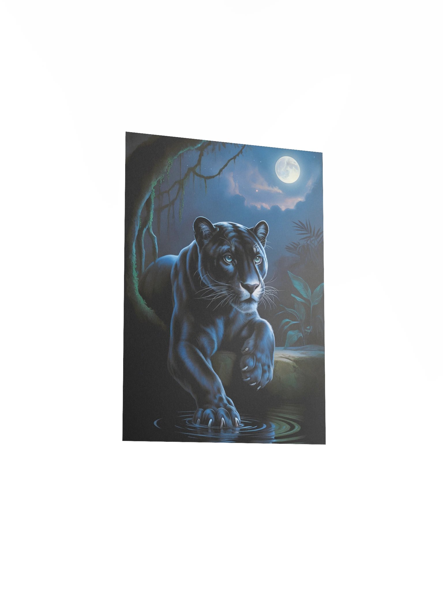 Moonlit Black Panther Poster – Mystical Night Jungle Wall Art product image (4)