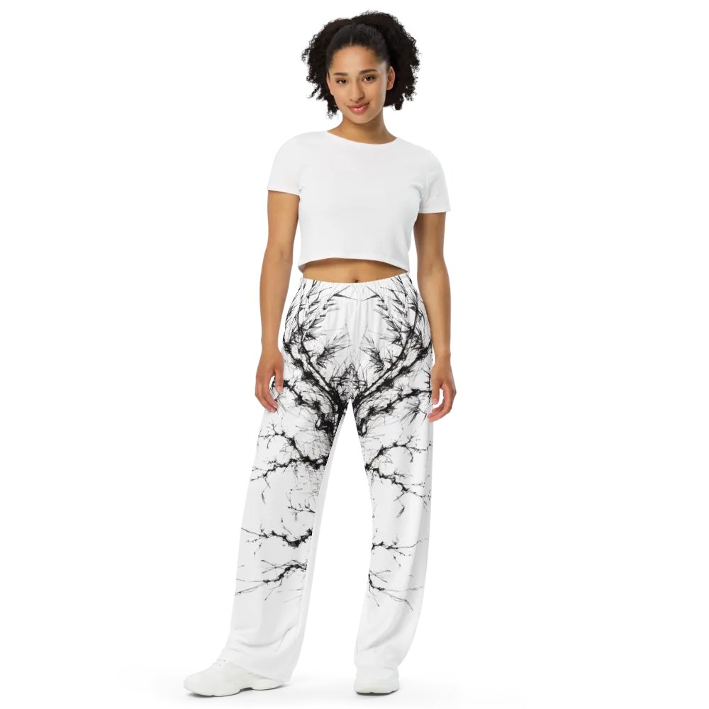 Bamboo Print Unisex Wide-Leg Pants product image (9)