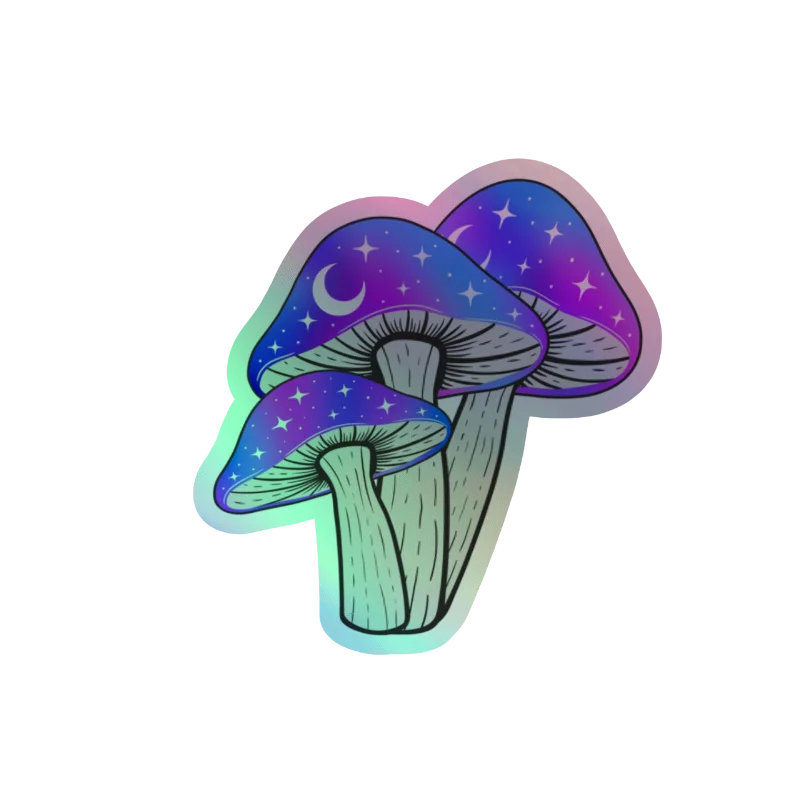 Galaxy Shrooms Holographic Sticker product image (4)