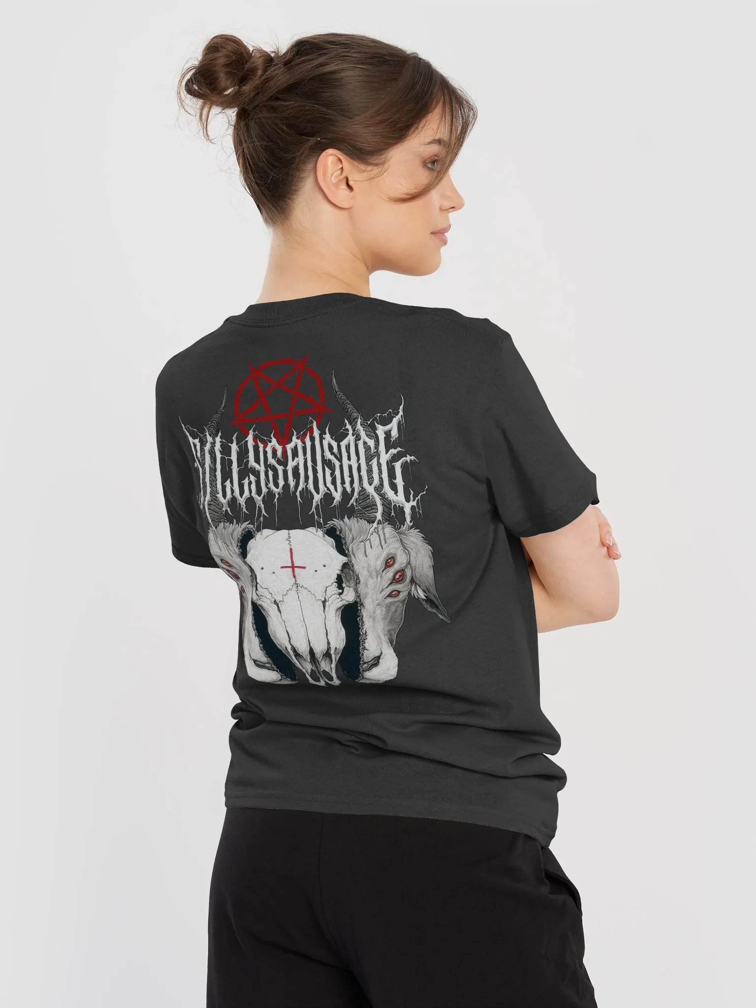 Sillysau5age Deathmetal T-Shirt (White) product image (6)