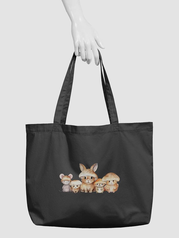 Whimsical Woodland Friends Organic Tote Bag - Kleine Waldfreunde Tragetasche Bio Baumwolle product image (2)