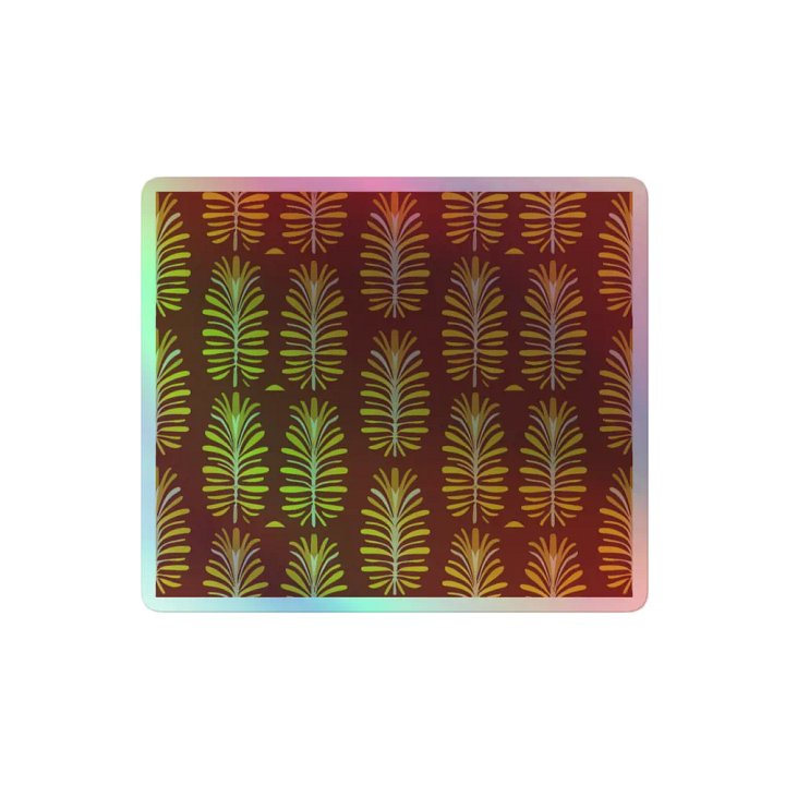 Exclusive Holographic Leaf Pattern Sticker | Premium Kiss-Cut Vinyl | Perfect for Laptops, Cars & More product image (2)