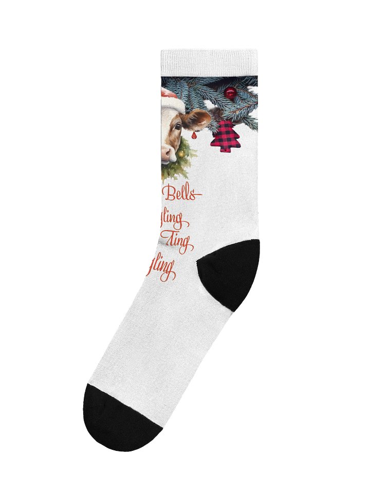 Sleigh Bells Cow Crew Socks product image (1)