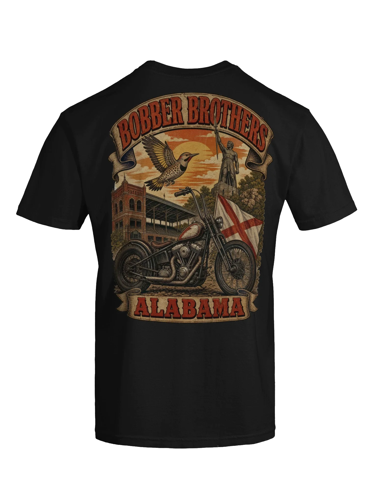 Alabama motorcycle t-shirt design by Bobber Brothers