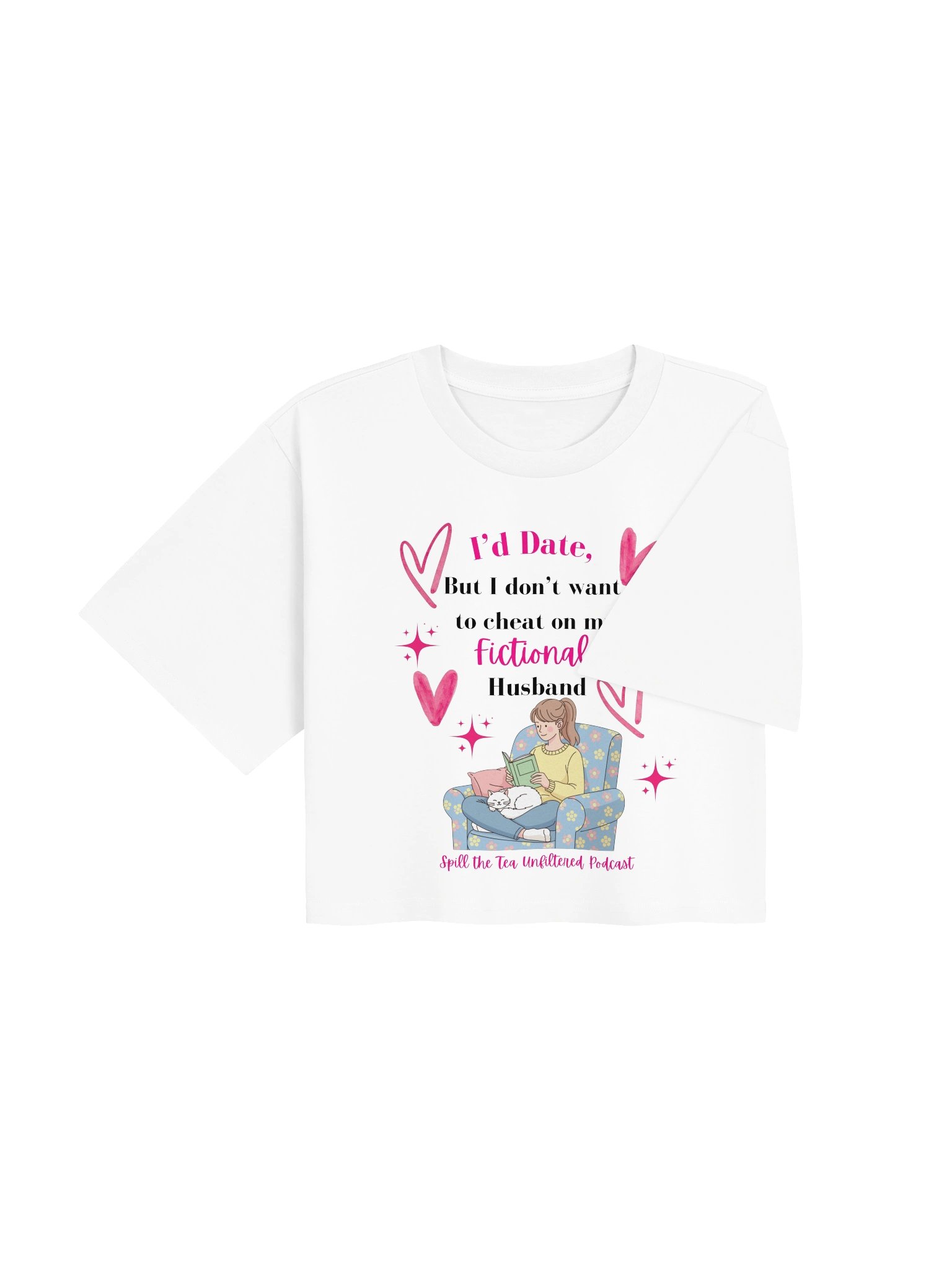 Fictional Husband Bookish Crop Tee product image (8)
