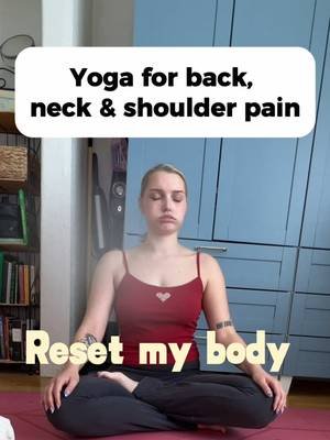 Save this for the next time your upperback and shoulders hurt🫶🏼 It feels soooooo good to feel the tension and pain just melt away🤤 #chronicillness #yoga #beginneryoga #backpain #shoulderpain 